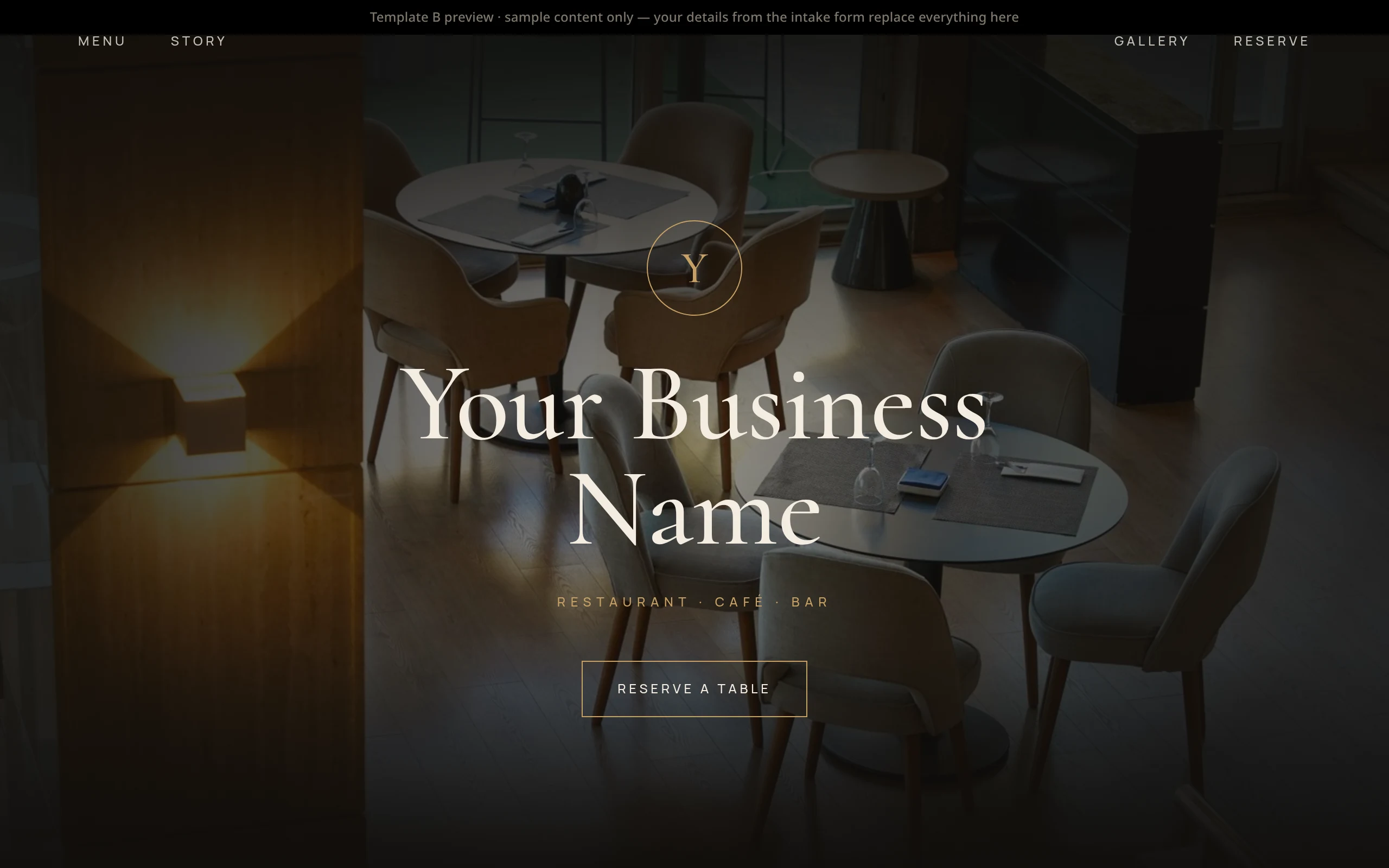 Template B — Editorial style, sample content